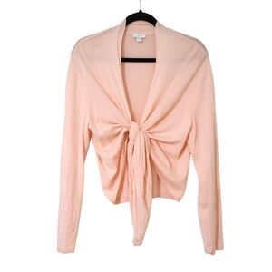 J. Jill Pearl Pink Tie-Front Cardigan